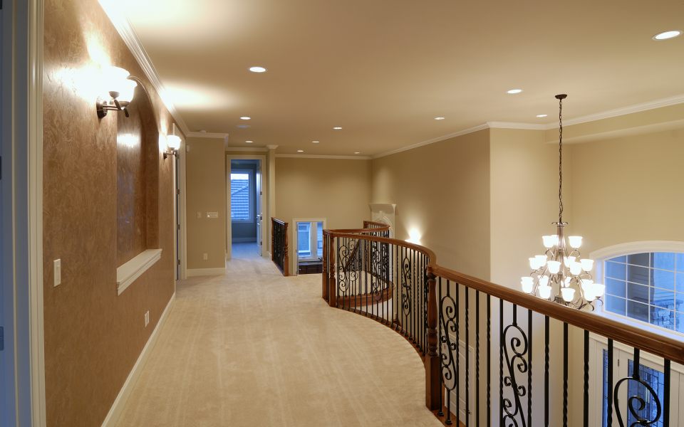 Residential home with beautiful lighting